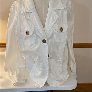 Women's White Button-Up Jacket